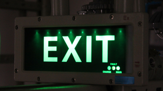 Die Cast Aluminium Body With Baked Epoxy Explosion Proof Exit Sign IP65