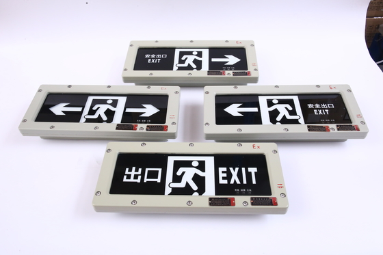 3W Wall Mount Explosion Proof LED Exit Sign Light AC/DC Aluminum Alloy 220V 24/36V