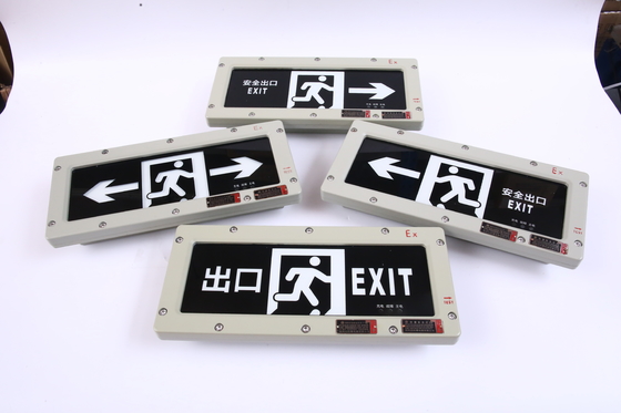 3W Wall Mount Explosion Proof LED Exit Sign Light AC/DC Aluminum Alloy 220V 24/36V
