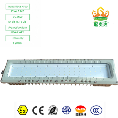 Exproof linear light  ATEX IEC IP66 WF2 rated with industrial aluminum LED Marine Lighting Fixture 90-295V 100Watt