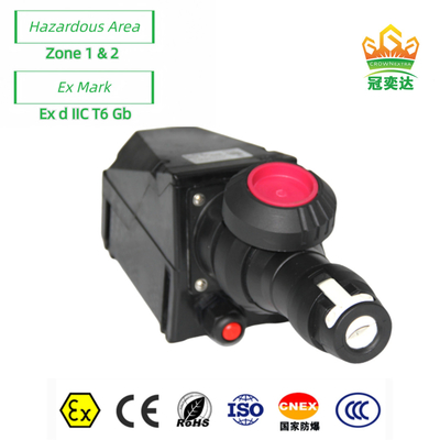 Rugged Explosion Proof Socket With Brass Contact For Industry Zone