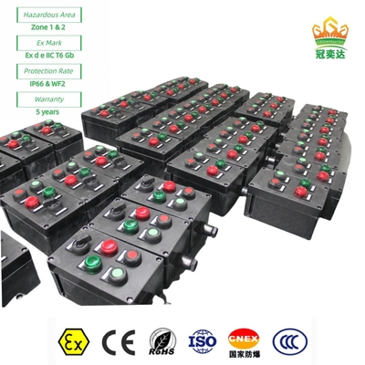 Exproof Flameproof ATEX Control station for petrochemical industrial light Hanging Vertical Mount 380Vac