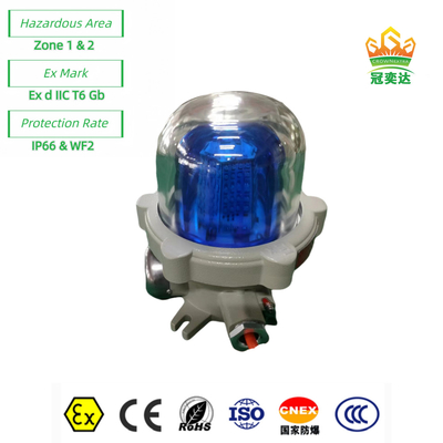 Zone 1 2 Explosion Proof alarm Light audible visual lamp ATEX IP66 WF2 OEM Available 40Watt