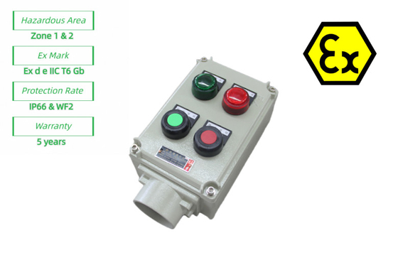 ATEX Safety Ex-proof control station Flameproof Electrical Control Boxes 220/380Vac G1/2",G3/4',G1,G1.1/4",G1.1/2",G2
