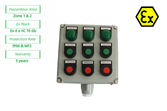 ATEX Explosion Proof Control Station Enclosure Industrial Control Panel For Hazardous Zone1 Flameproof Light 10A AC220v