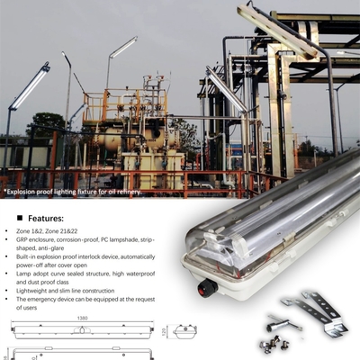 ATEX Certified Explosion Proof T5 LED Fixture – 18W & 36W Tube, IP66 Waterproof for Oil&Gas&Chemical